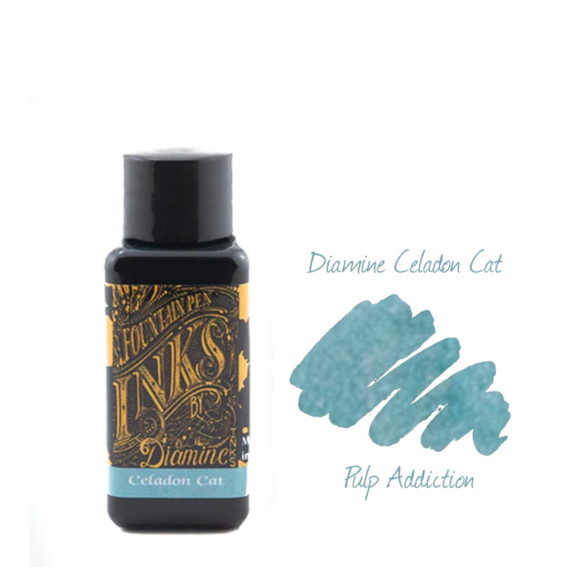 Diamine Fountain Pen Ink - Celadon Cat 30ml Bottle
