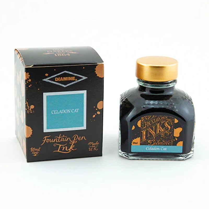 Diamine Fountain Pen Ink - Celadon Cat 80ml Bottle