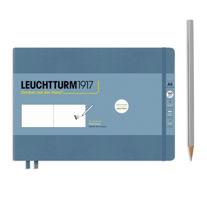 Leuchtturm1917 Medium (A5) Sketchbook - Landscape Stone Blue