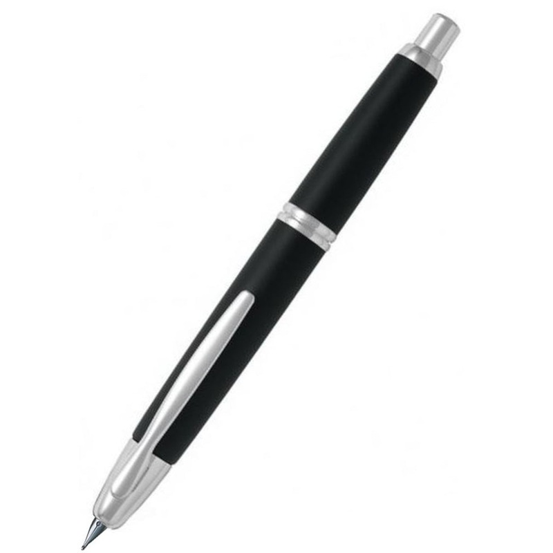 Pilot Capless (Vanishing Point) Rhodium Matte Black Fountain Pen - Medium