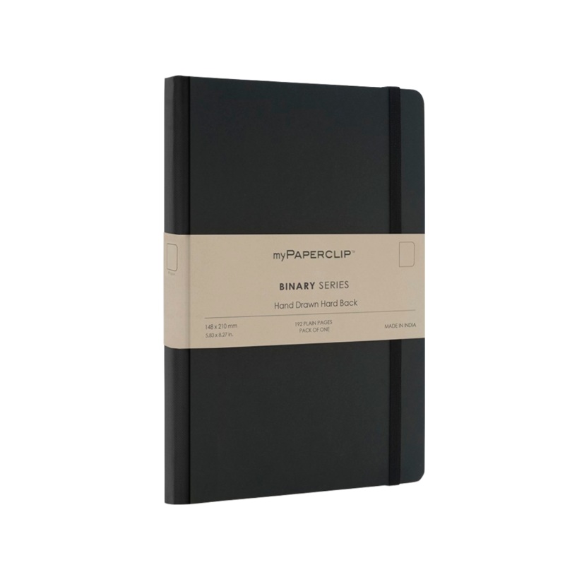 myPAPERCLIP Binary Series Hardcover A5 Notebook - Black Spine