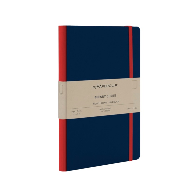 myPAPERCLIP Binary Series Hardcover A5 Notebook - Dark Blue