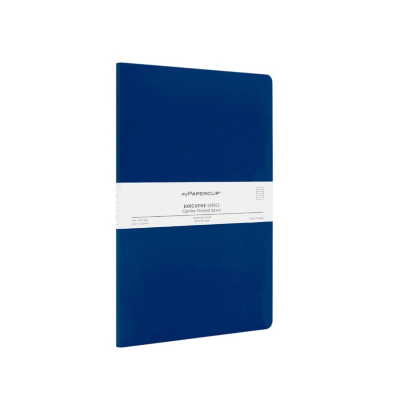 myPAPERCLIP Centre Thread Softcover A4 Notebook - Blue