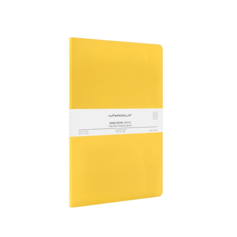 myPAPERCLIP Centre Thread Softcover A4 Notebook - Yellow