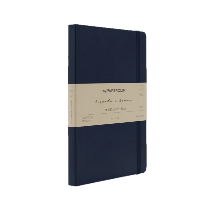 myPAPERCLIP Signature Series Vegan Leather Softcover A5 Notebook - Blue