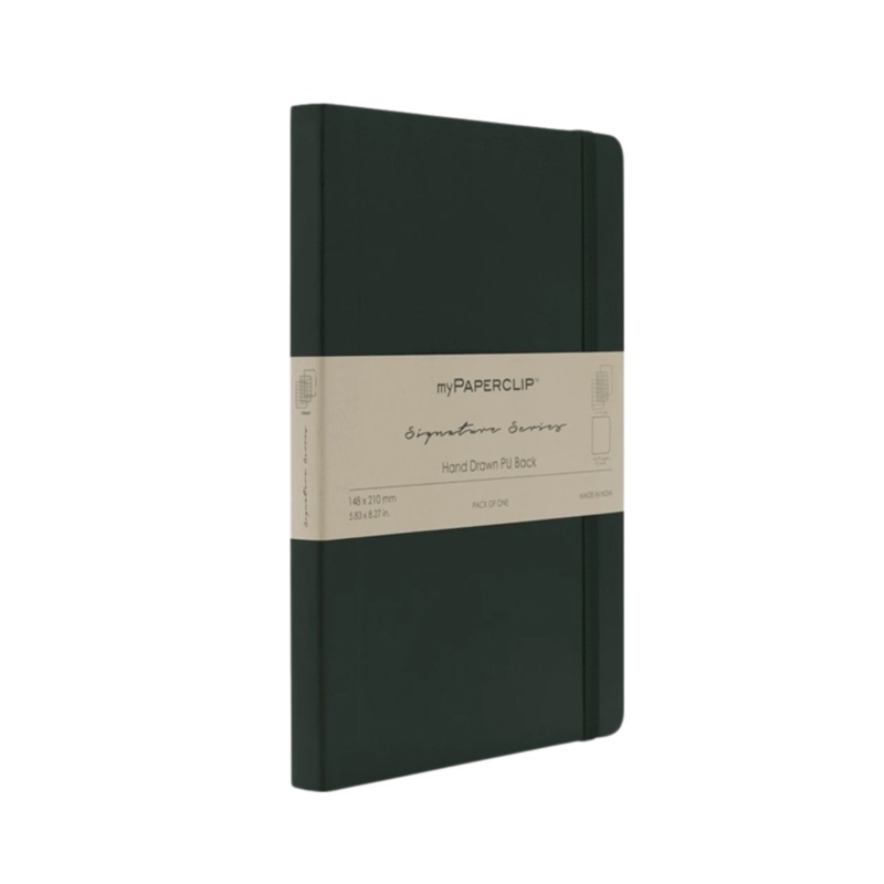myPAPERCLIP Signature Series Vegan Leather Softcover A5 Notebook - Green