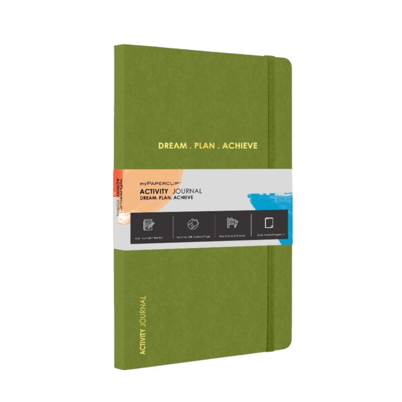 myPAPERCLIP Activity Journal Softcover A5 Notebook - Olive Green