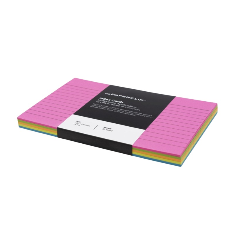 myPAPERCLIP Index Cards - Multi Colour (Pack of 50)