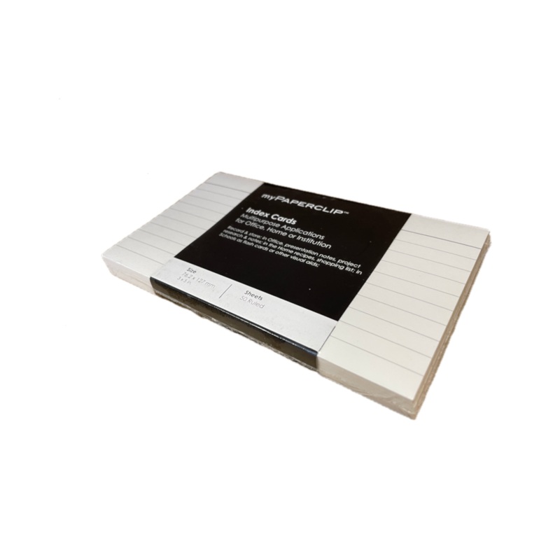 myPAPERCLIP Index Cards - White (Pack of 50) - Small