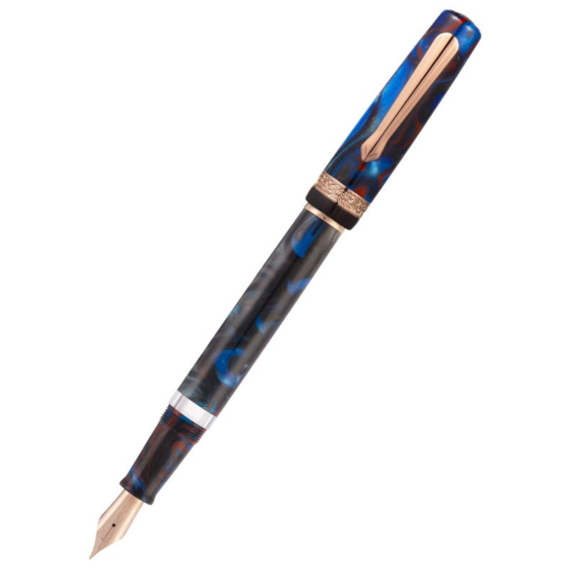 Narwhal (Nahvalur) Schuylkill Fountain Pen - Dragonet Sapphire - Double Broad