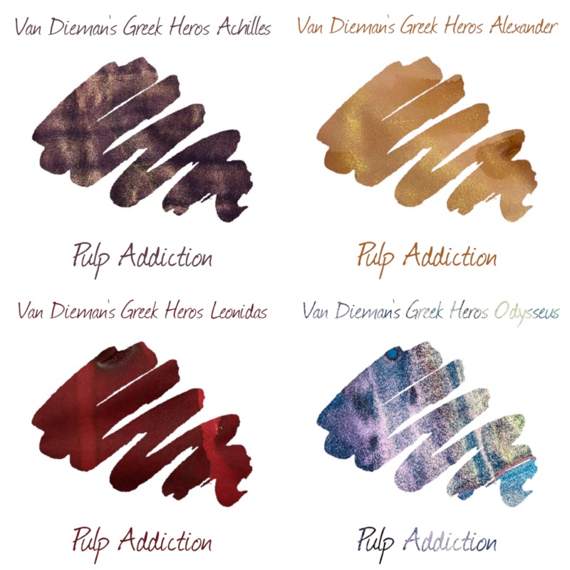 Van Dieman's Greek Heroes Ink Sample Package (4)