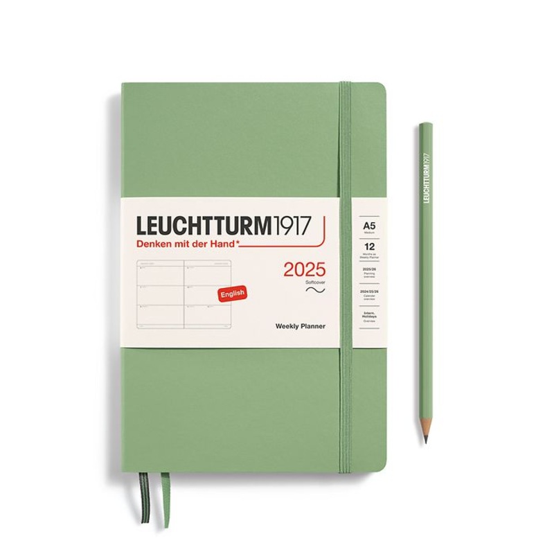 *Clearance* Leuchtturm1917 - 2025 Weekly Planner (A5), Softcover, Sage