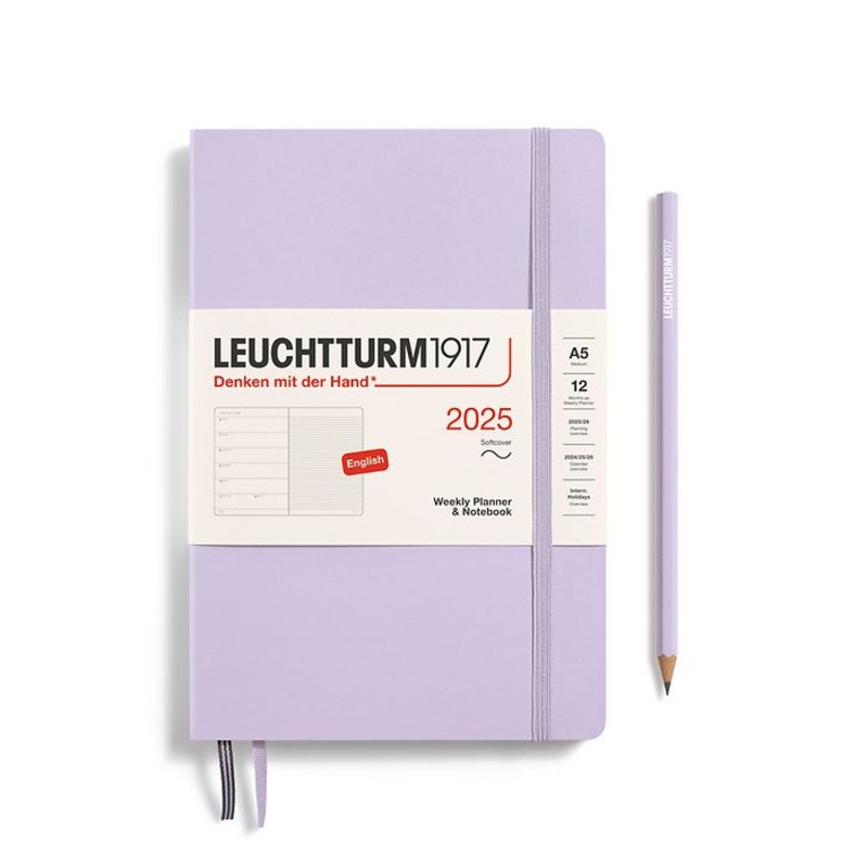 *Clearance* Leuchtturm1917 - 2025 Weekly Planner & Notebook (A5), Softcover, Lilac