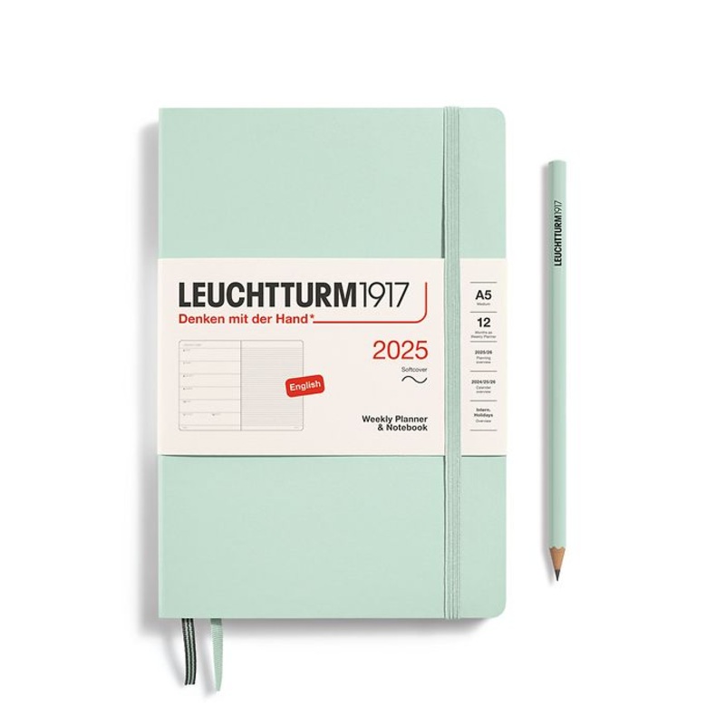 *Clearance* Leuchtturm1917 - 2025 Weekly Planner & Notebook (A5), Softcover, Mint Green