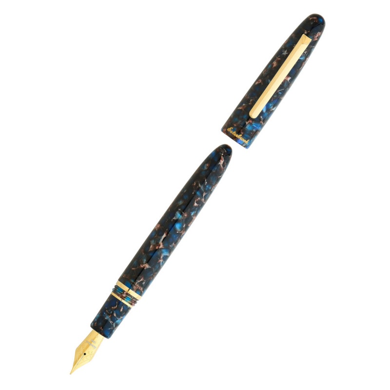 Esterbrook Estie Nouveau Blue Fountain Pen - Gold Trim, Custom Nib
