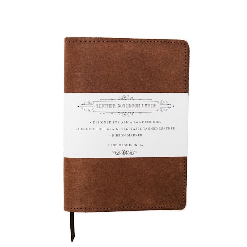 Apica Leather Notebook Jacket  A6, Tan