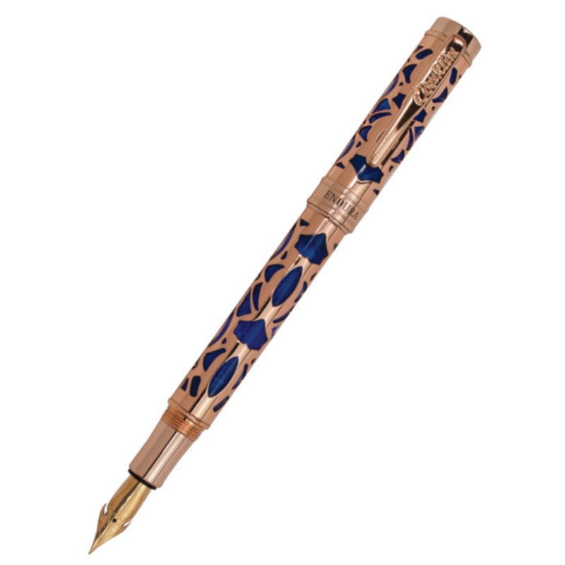 Conklin Endura Deco Crest Fountain Pen - Blue / Rose Gold