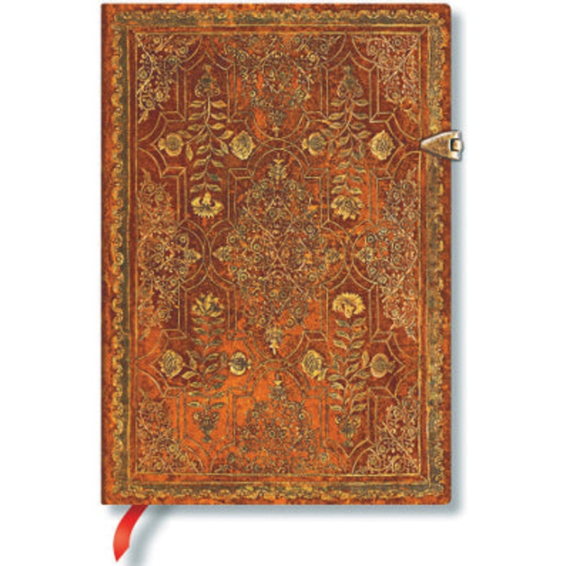 Paperblanks Fall Filigree Persimmon Midi Unlined Journal