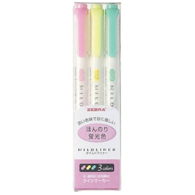 Zebra Mildliner 3 Colour Set