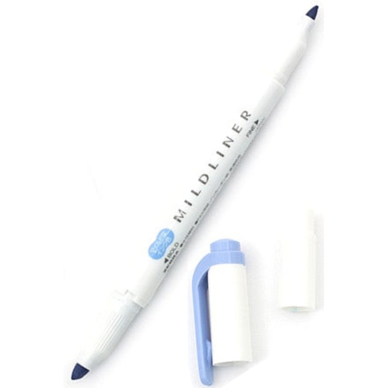 Zebra Mildliner Double Tip Dark Blue Highlighter