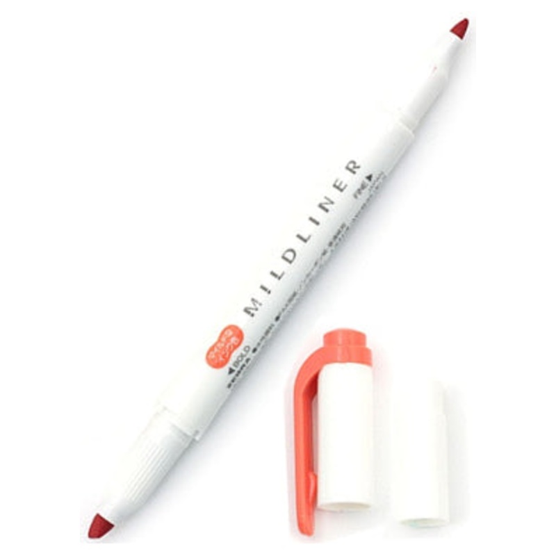 Zebra Mildliner Double Tip Mild Vermilion Highlighter