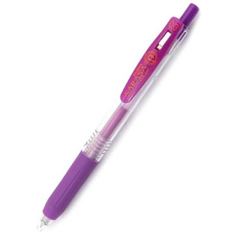 Zebra Sarasa Clip Gel 0.3mm Purple Rollerball Pen