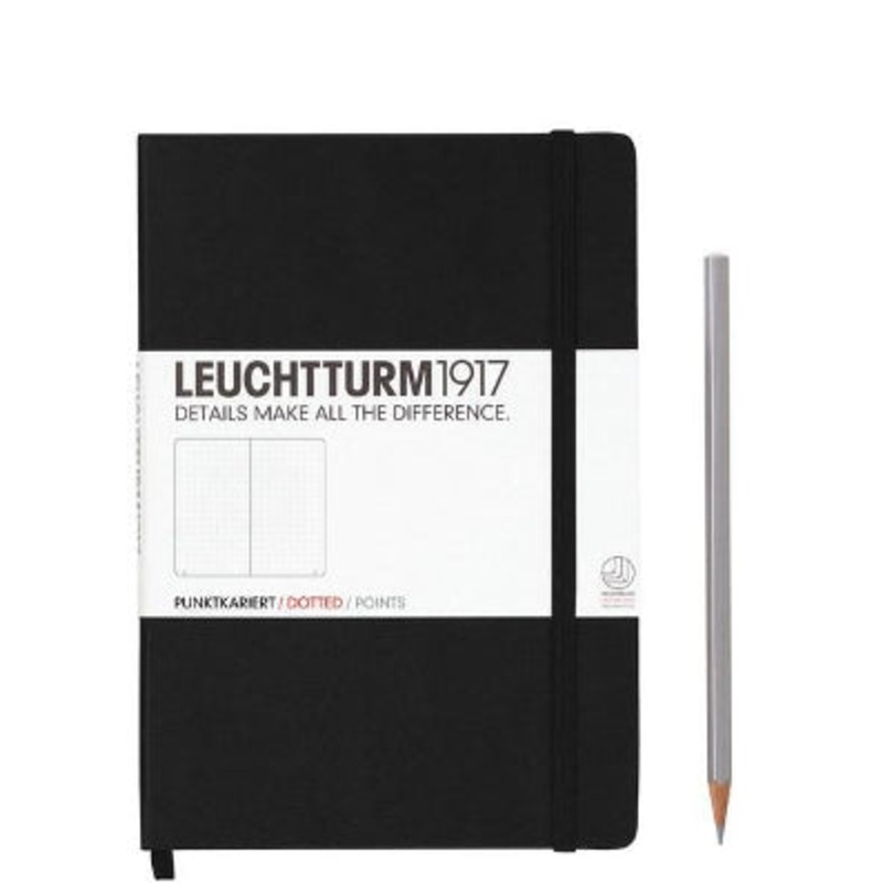 Leuchtturm1917 Medium (A5) Notebook - Black Dotted