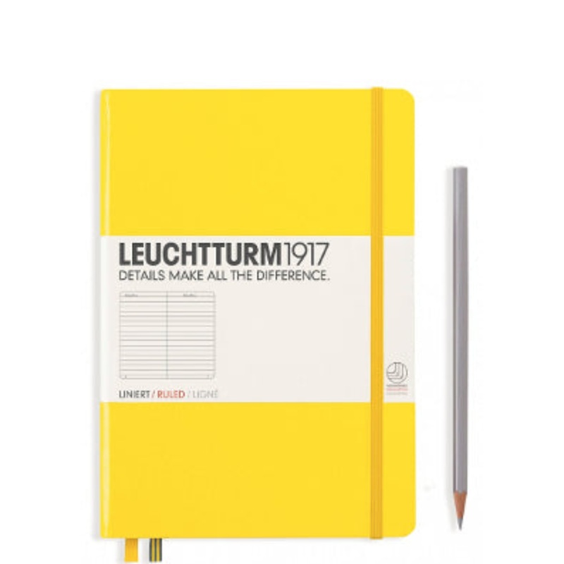 Leuchtturm1917 Medium Hardcover A5 Notebook Lemon Ruled