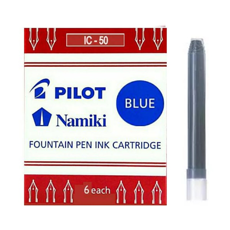 Pilot IC-50 Blue Fountain Pen Ink Cartridges (6)