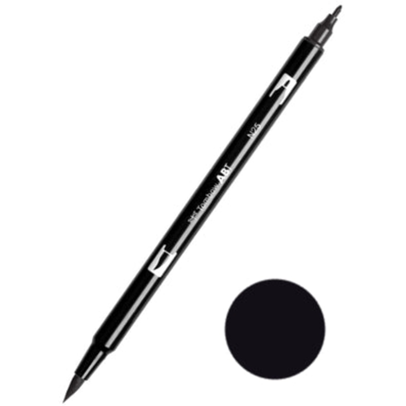 Tombow ABT N25 Lamp Black Dual Brush Pen