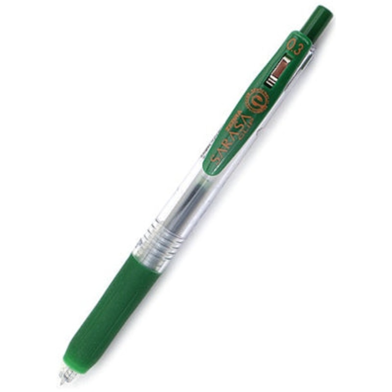 Zebra Sarasa Clip Gel 0.3mm Viridian Green Rollerball Pen
