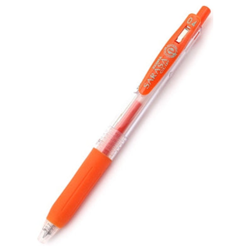 Zebra Sarasa Clip Gel 0.4mm Red Orange Rollerball Pen