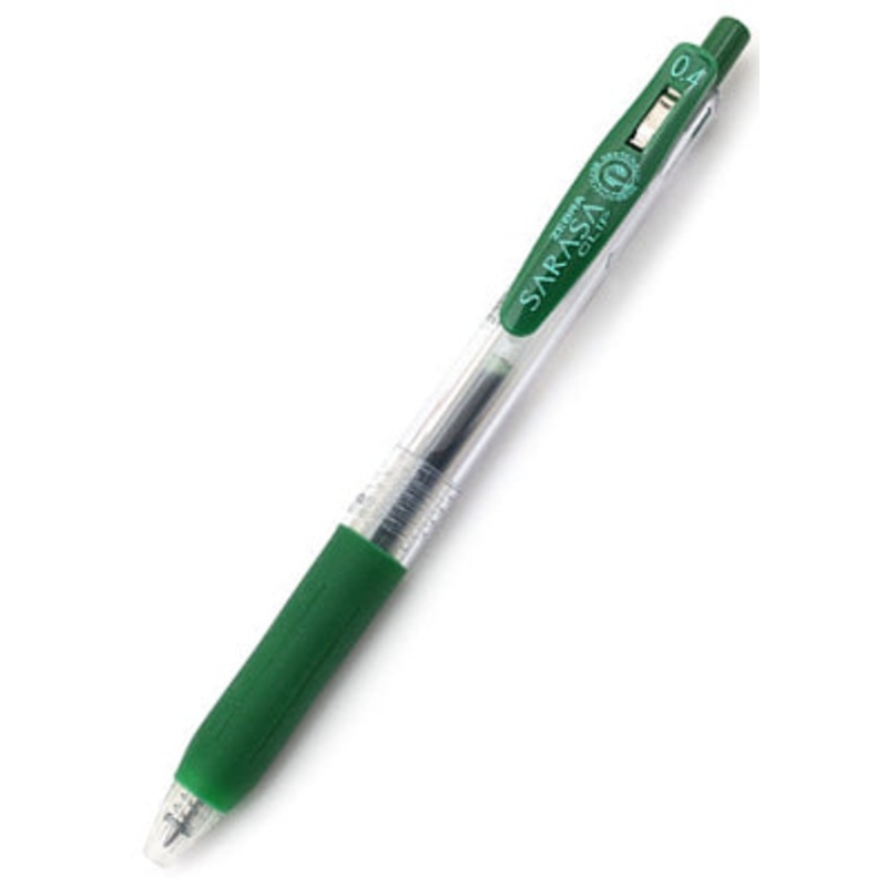 Zebra Sarasa Clip Gel 0.4mm Viridian Green Rollerball Pen