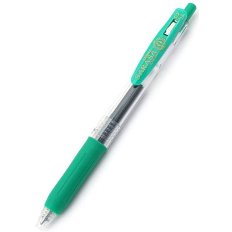 Zebra Sarasa Clip Gel 0.7mm Green Rollerball Pen