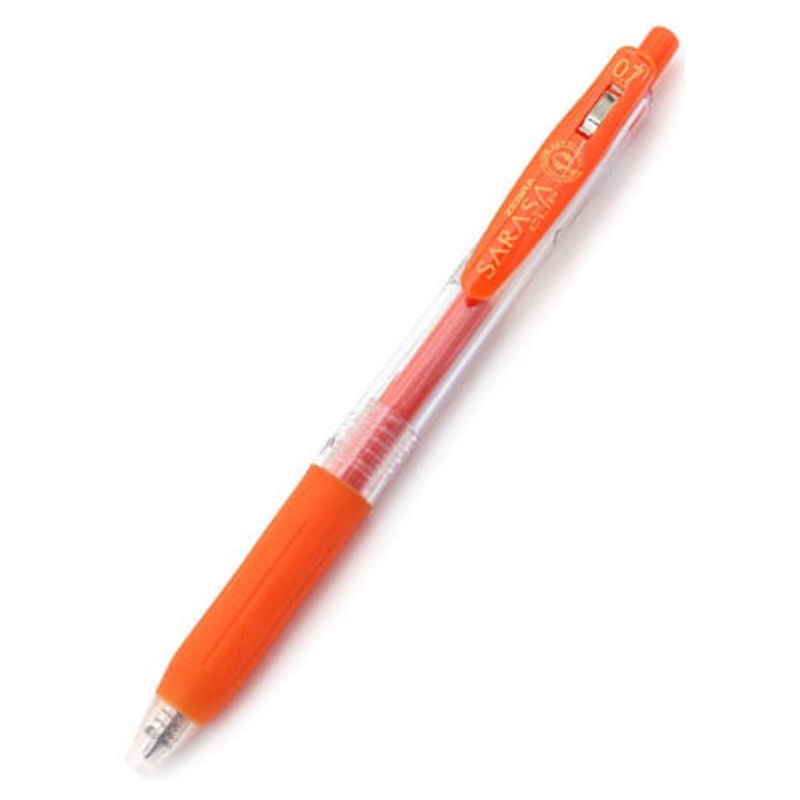 Zebra Sarasa Clip Gel 0.7mm Red Orange Rollerball Pen