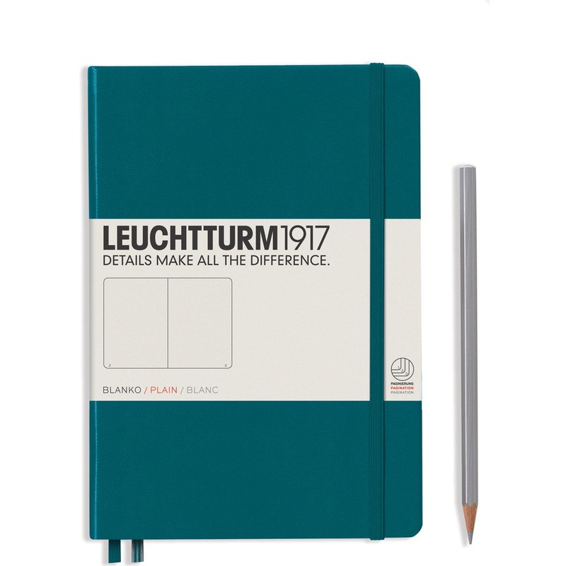 Leuchtturm1917 Medium (A5) Notebook - Pacific Green Blank