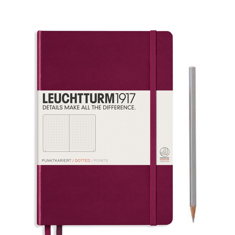 Leuchtturm1917 Medium (A5) Notebook- Port Red Dotted