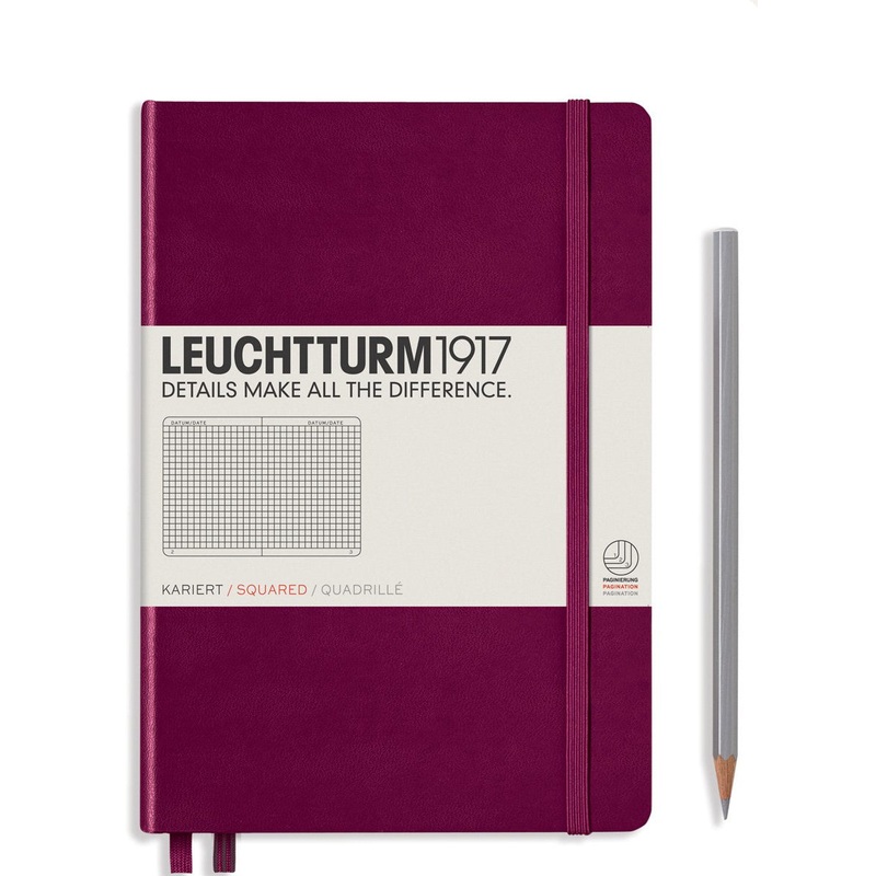 Leuchtturm1917 Medium (A5) Notebook - Port Red Graph Square