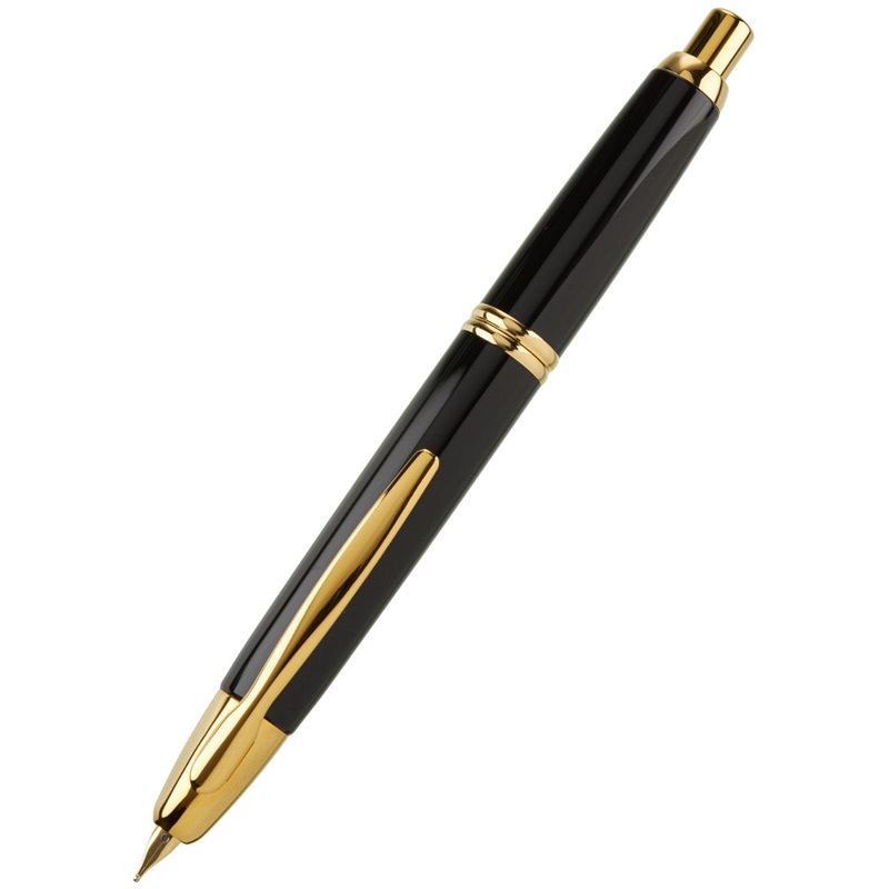 Pilot Capless (Vanishing Point) Gold Black Fountain Pen - Fine