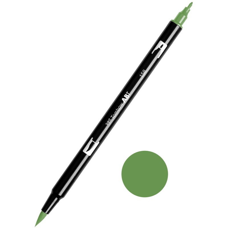 Tombow ABT-158 Dark Olive Dual Brush Pen