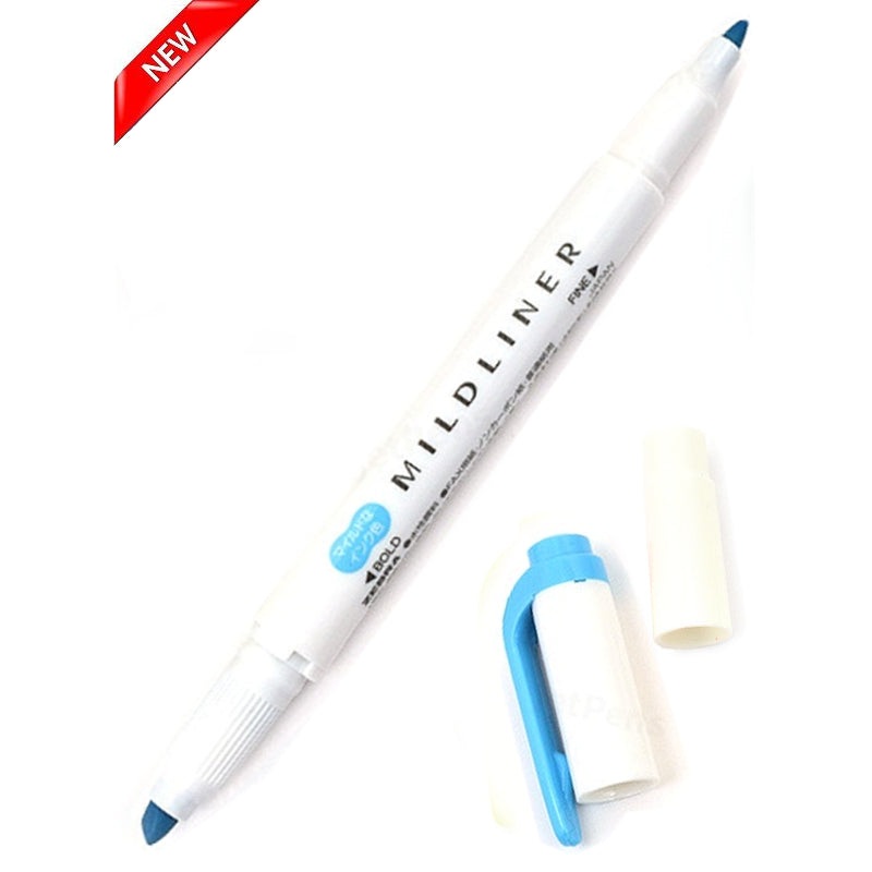 Zebra Mildliner Double Tip Cyan Highlighter