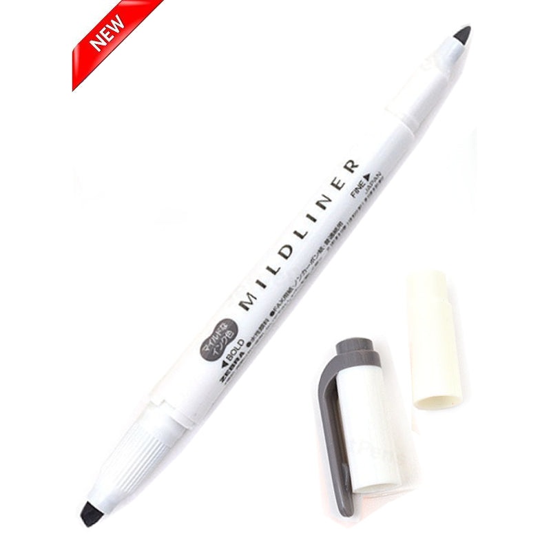 Zebra Mildliner Double Tip Dark Grey Highlighter