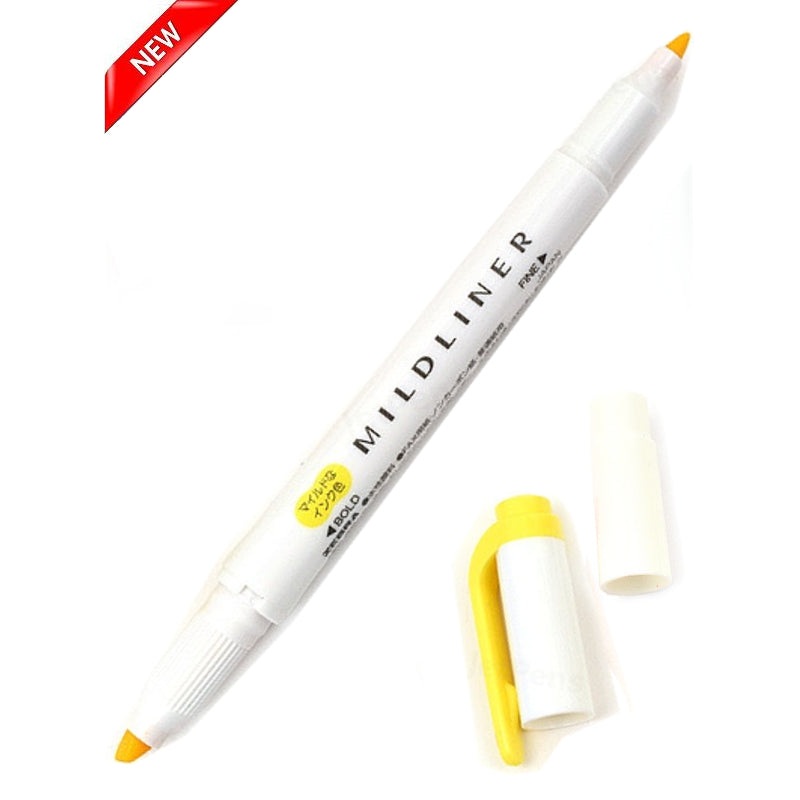 Zebra Mildliner Double Tip Lemon Yellow Highlighter