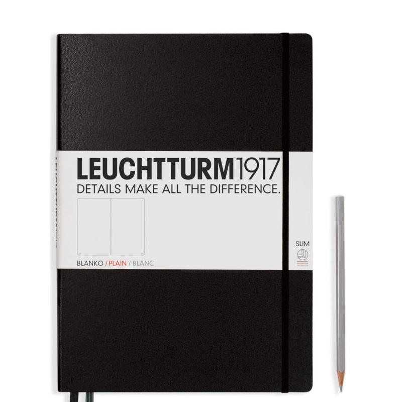 Leuchtturm1917 Slim Master (A4+) Notebook - Black Plain