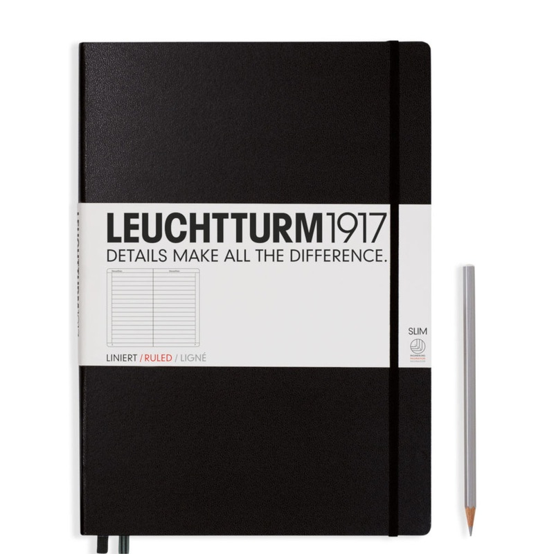 Leuchtturm1917 Slim Master (A4+) Notebook - Black Ruled