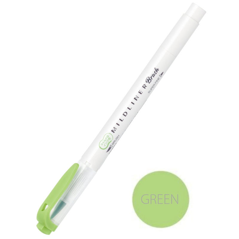 Zebra Mildliner Brush Pen - Green