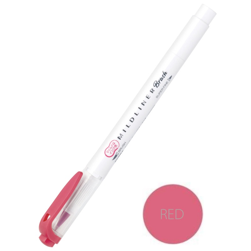 Zebra Mildliner Brush Pen - Red