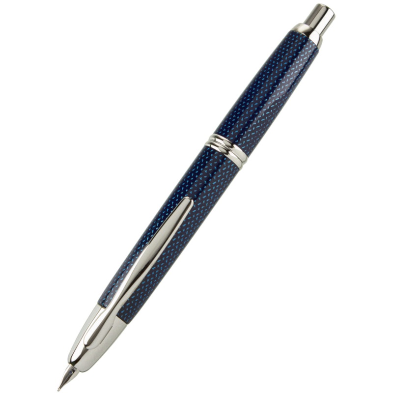 Pilot Capless (Vanishing Point) Blue Carbonesque Fountain Pen - Fine