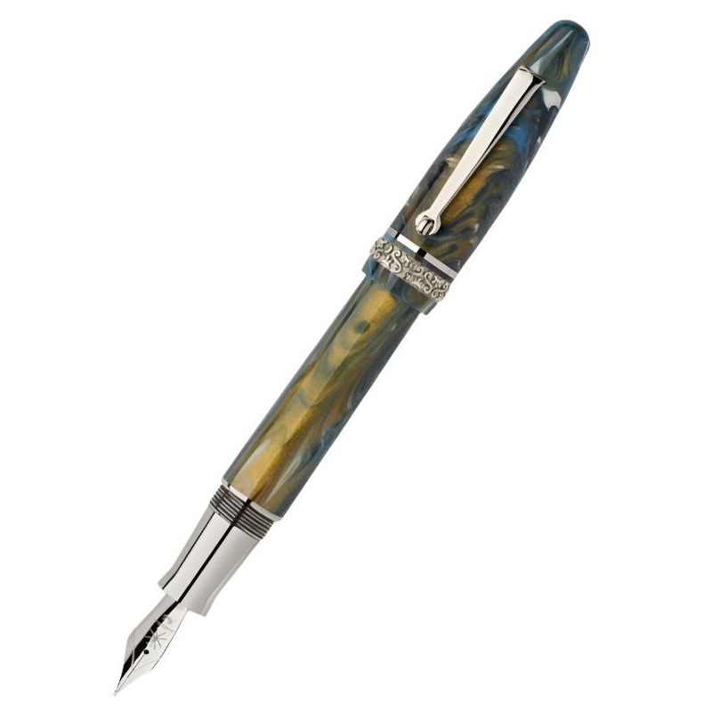 Maiora Ogiva Golden Age Fountain Pen - Wind - Palladium Trim - Fine