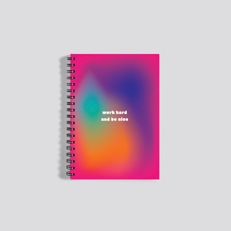 Tiger Notes Blurred Series B5 Wiro Notebook - Work Hard and Be Nice